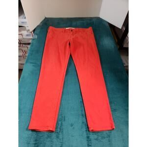 Abercrombie & Fitch Jeans Size 10 Womens Red Pants Stretch Mid Rise Straight